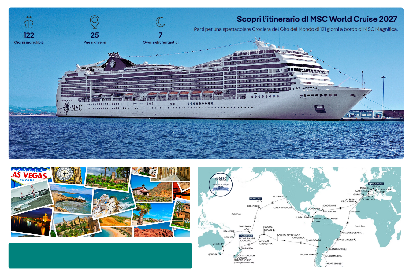 Giro del Mondo 2027 con MSC Magnifica Crociera World Cruise da Civitavecchia