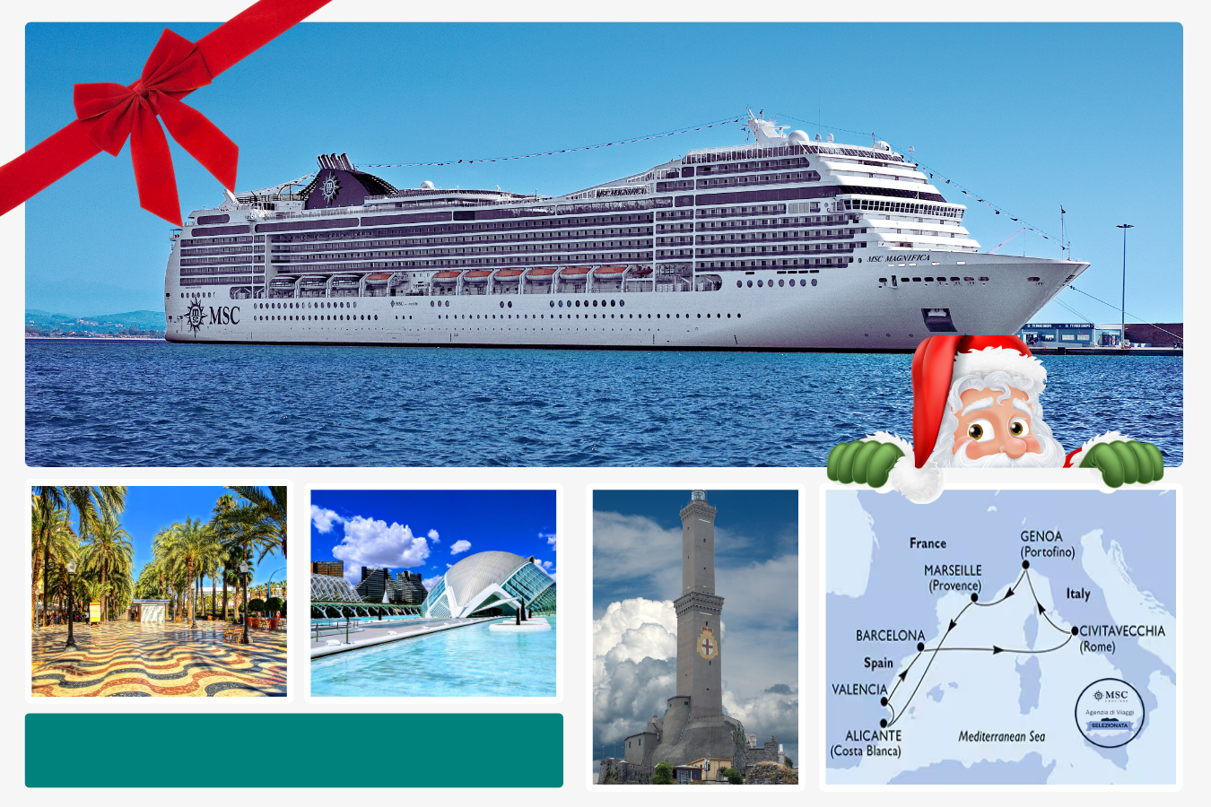 Offerta Natale 2025 in crociera: MSC Magnifica da Genova, il Mediterraneo più magico
