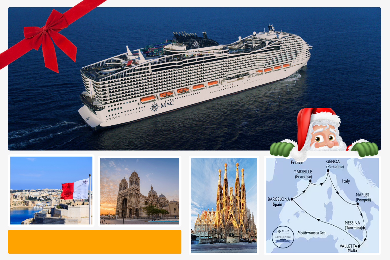Offerta Natale e Capodanno in crociera: MSC World Europa ti porta nel Mediterraneo da Civitavecchia